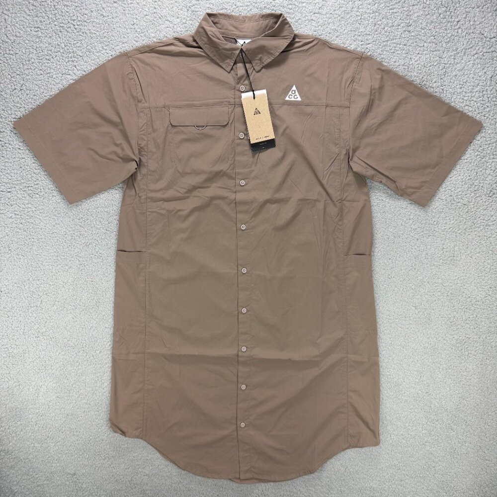 Nike ACG Dress Womens Extra Small XS Brown Orb Weaver Dri Fit ADV UV Shirt Top